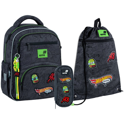 Шкільний набір Kite Education Hot Wheels SET_HW26-773M (рюкзак, пенал, сумка)
