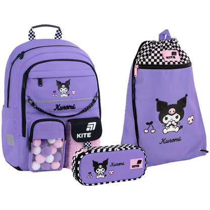 Шкільний набір Kite Education Kuromi SET_HK26-584M (рюкзак, пенал, сумка)