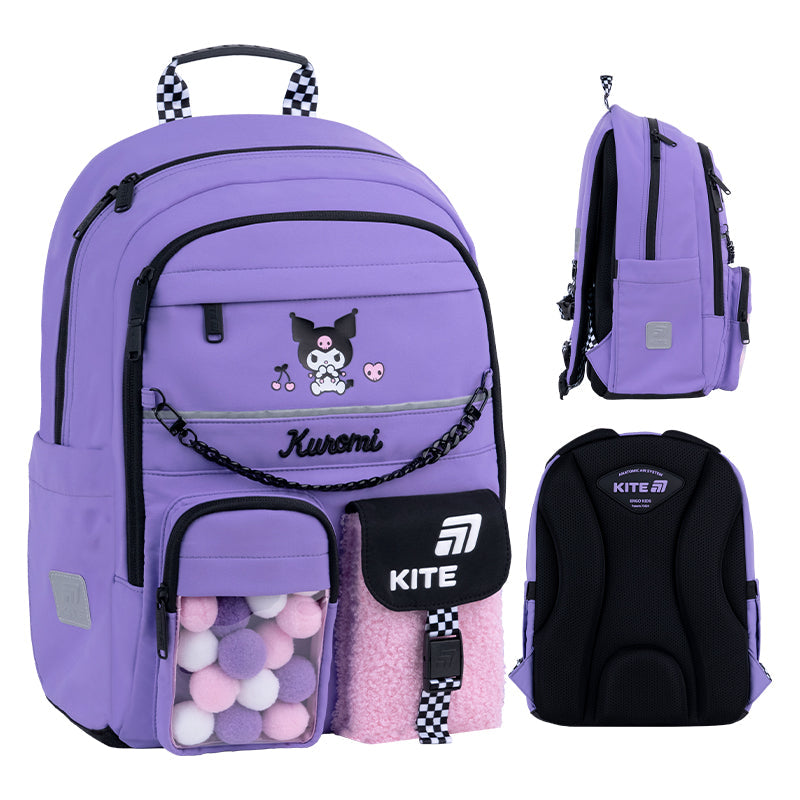 Шкільний набір Kite Education Kuromi SET_HK26-584M (рюкзак, пенал, сумка)