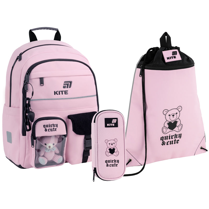 Шкільний набір Kite Education Quirky&Cute SET_K26-584M-1 (рюкзак, пенал, сумка)