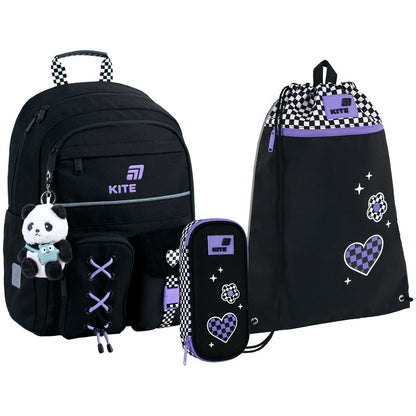 Шкільний набір Kite Education Panda Love SET_K26-584M-2 (рюкзак, пенал, сумка)