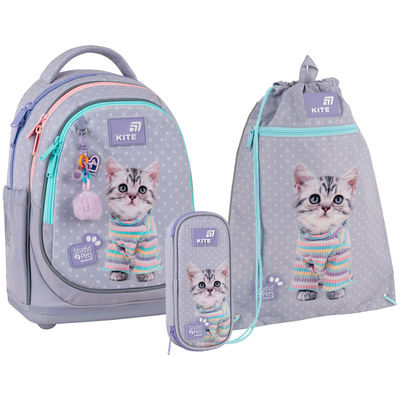 Шкільний набір Kite Education Studio Pets SET_SP26-724S (рюкзак, пенал, сумка)