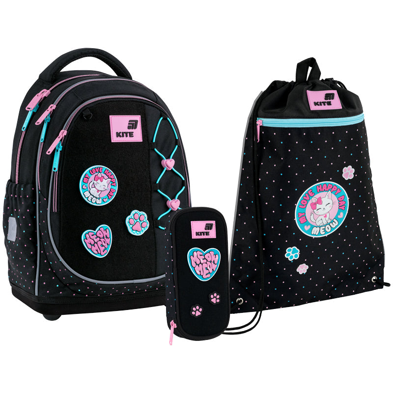Шкільний набір Kite Education Pretty Kitty SET_K26-724S-1 (рюкзак, пенал, сумка)