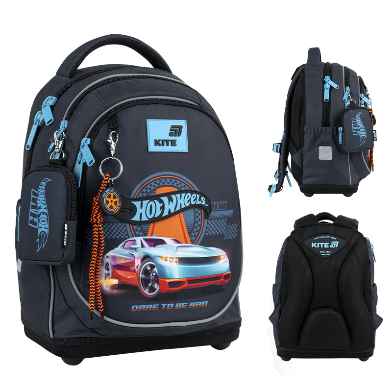 Шкільний набір Kite Education Hot Wheels SET_HW26-724S (рюкзак, пенал, сумка)