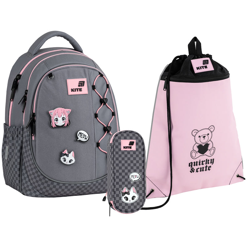 Шкільний набір Kite Education Meow SET_K26-700M-3 (рюкзак, пенал, сумка)