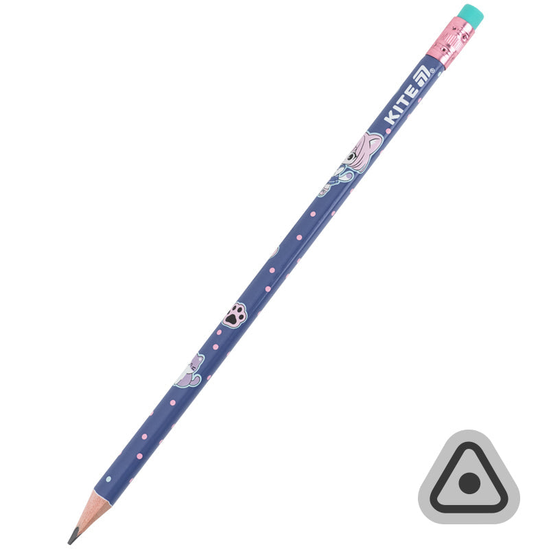 Олівець графітний тригранний з гумкою Kite Be Friends K26-046-1