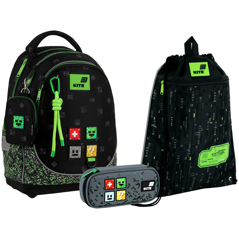 Шкільний набір Kite Education Pixel SET_K26-724S-4 (рюкзак, пенал, сумка)