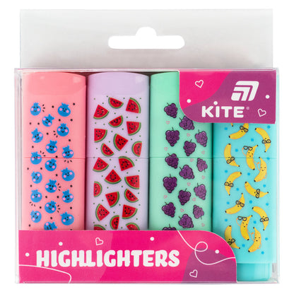 Маркер Highlighter Kite K26-445-2, набір 4-х, пастель