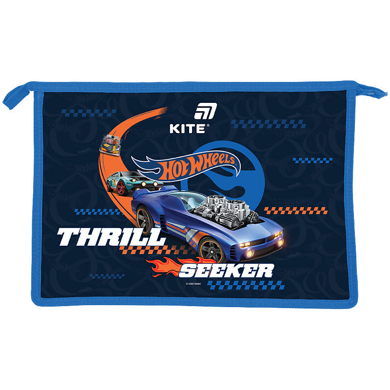 Папка на блискавці Kite Hot Wheels HW26-428, A4+