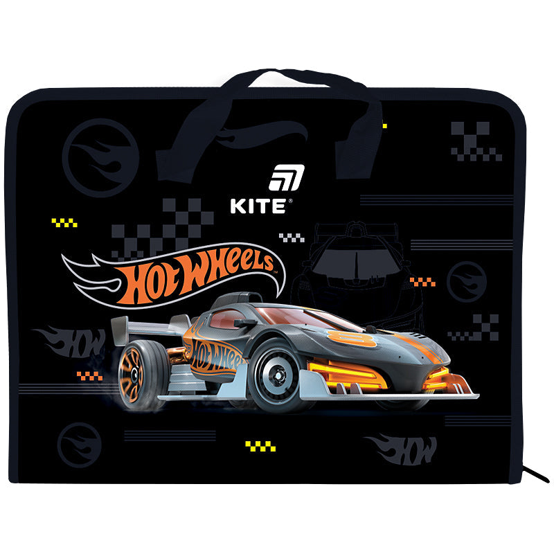 Папка-портфель на блискавці Kite Hot Wheels HW26-202, 1 відділення, A4