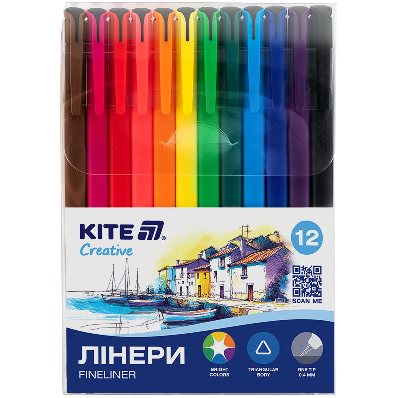 Лінери Kite Creative K-1164, 12 кольорів