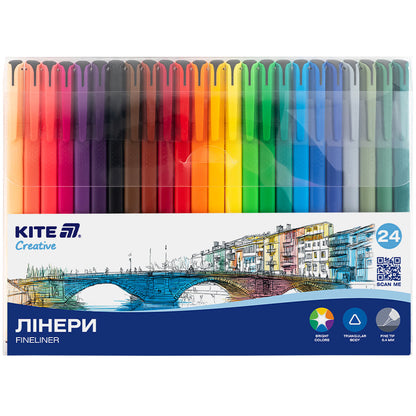 Лінери Kite Creative K-1165, 24 кольори