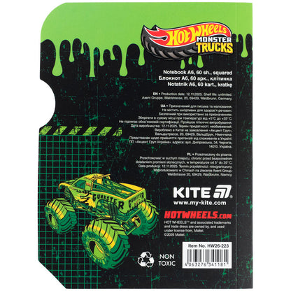 Блокнот Kite Hot Wheels HW26-223, А6, 60 аркушів, клітинка