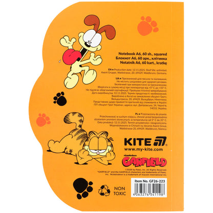 Блокнот Kite Garfield GF26-223, А6, 60 аркушів, клітинка