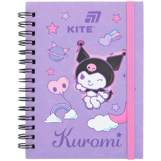 Блокнот на спіралі Kite Kuromi HK26-229, А6, 80 аркушів, клітинка