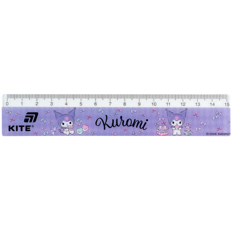 Лінійка пластикова Kite Kuromi, HK26-090-1, 15 см