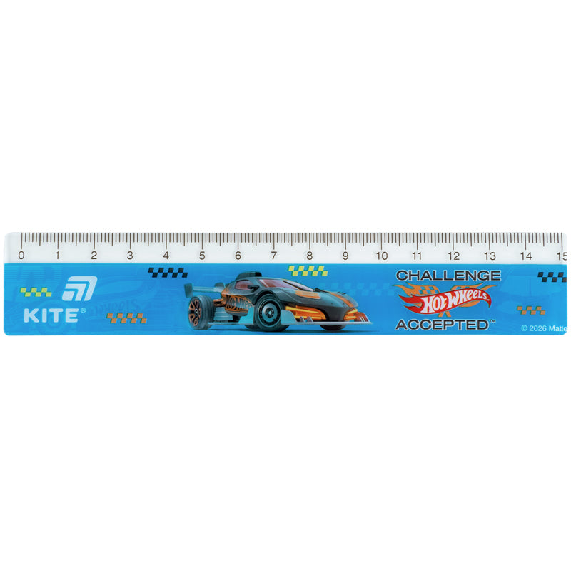 Лінійка пластикова Kite Hot Wheels ,HW26-090, 15 см