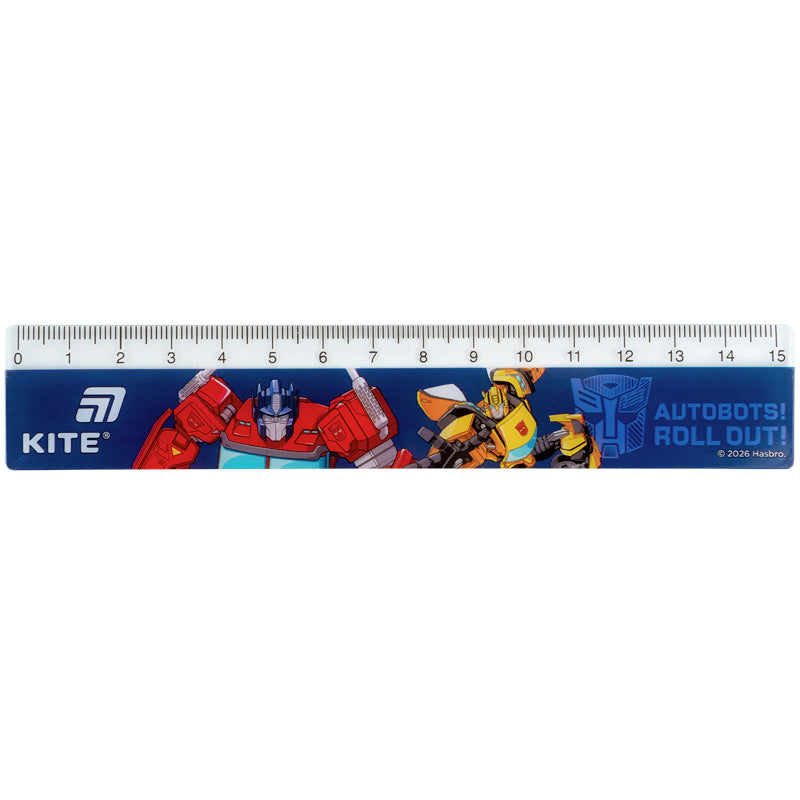 Лінійка пластикова Kite Transformers, TF26-090, 15 см