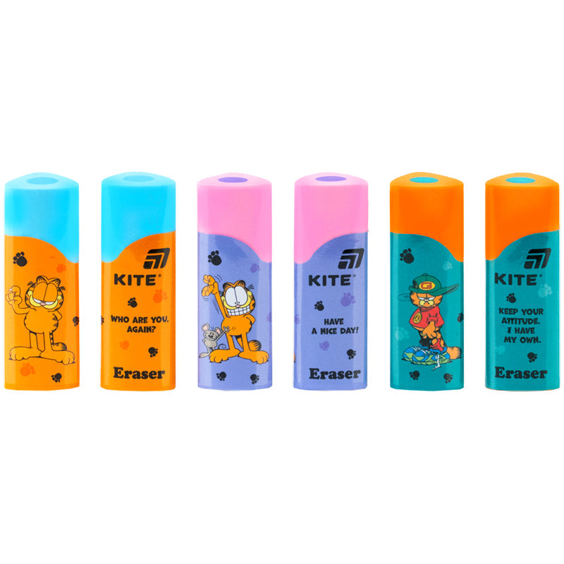 Гумка кольорова Kite  Garfield GF26-1269,  асорті