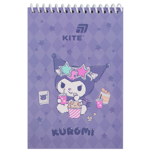 Блокнот на спіралі Kite Kuromi HK26-196-2, А6, 48 аркушів, нелінований