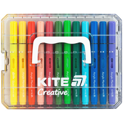 Маркери акрилові з рідкими чорнилами Kite Creative K-1162, 24 кольори