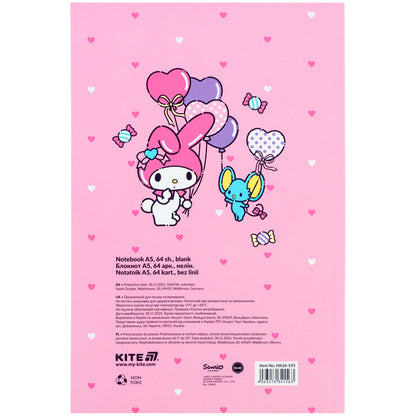 Блокнот Kite My Melody HK26-193, термобіндер, А5, 64 аркуші, нелінований