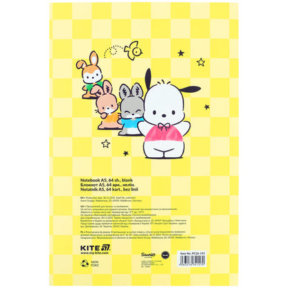 Блокнот Kite Pochacco PC26-193, термобіндер, А5, 64 аркуші, нелінований