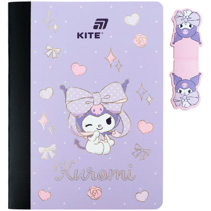 Блокнот з магнітною закладкою Kite Kuromi HK26-192-2, А5, 60 аркушів, клітинка