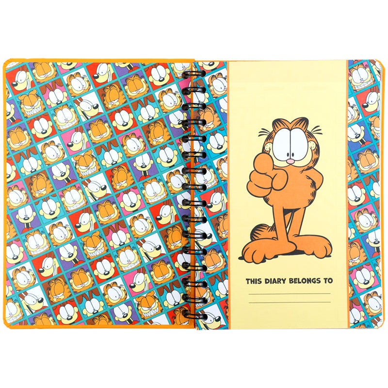 Щоденник на спіралі Kite Garfield GF26-438, тверда обкладинка