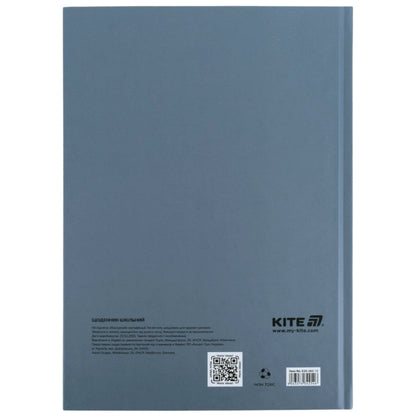 Щоденник шкільний Kite K26-262-12, тверда обкладинка, сірий