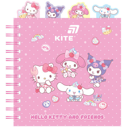 Блокнот з розділювачами на спіралі Hello Kitty HK26-278, 80 аркушів, клітинка, пластикова обкладинка