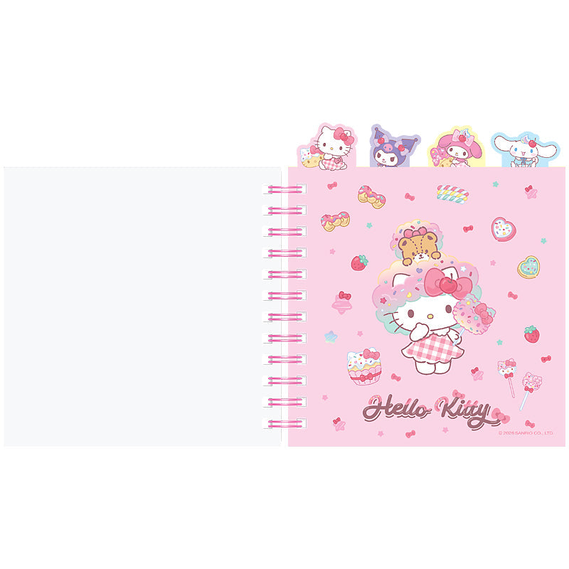 Блокнот з розділювачами на спіралі Hello Kitty HK26-278, 80 аркушів, клітинка, пластикова обкладинка