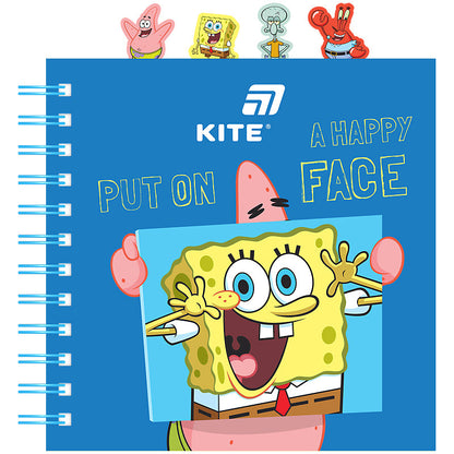 Блокнот з розділювачами на спіралі Sponge Bob SB26-278, 80 аркушів, клітинка, пластикова обкладинка