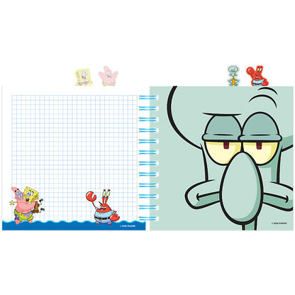 Блокнот з розділювачами на спіралі Sponge Bob SB26-278, 80 аркушів, клітинка, пластикова обкладинка
