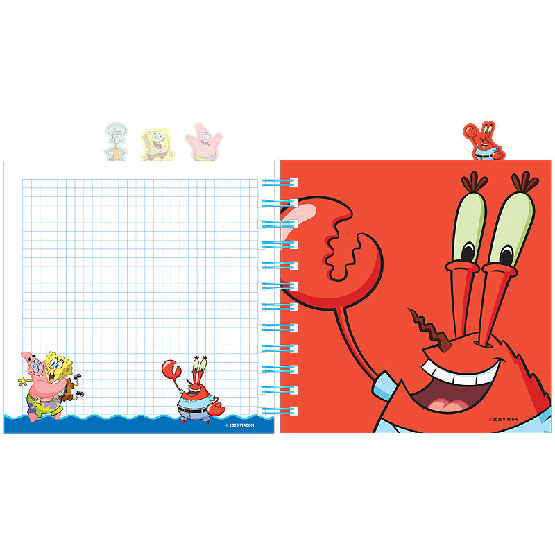 Блокнот з розділювачами на спіралі Sponge Bob SB26-278, 80 аркушів, клітинка, пластикова обкладинка