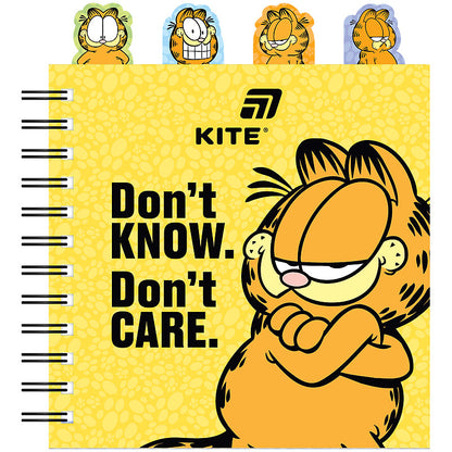 Блокнот з розділювачами на спіралі Garfield GF26-278, 80 аркушів, клітинка, пластикова обкладинка