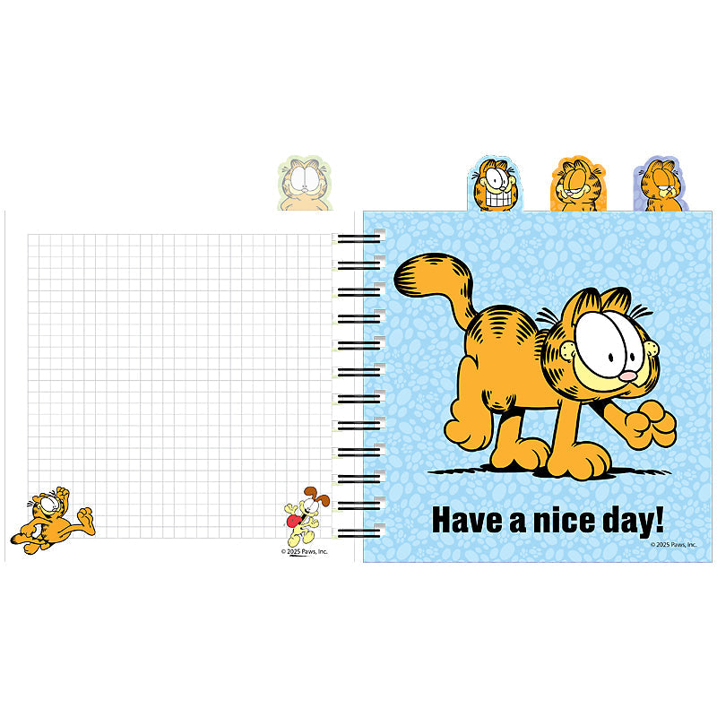 Блокнот з розділювачами на спіралі Garfield GF26-278, 80 аркушів, клітинка, пластикова обкладинка