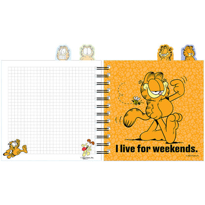 Блокнот з розділювачами на спіралі Garfield GF26-278, 80 аркушів, клітинка, пластикова обкладинка