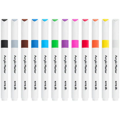 Маркери акрилові Jumbo Kite Creative K-1290, 12 кольорів