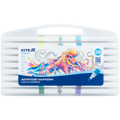 Маркери акрилові Jumbo Kite Creative K-1292, 36 кольорів