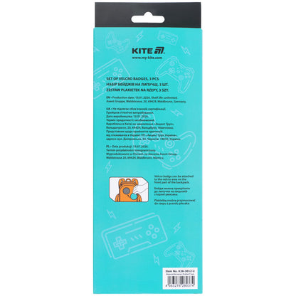 Набір бейджів на липучці Kite K26-3012-2, 3 шт.