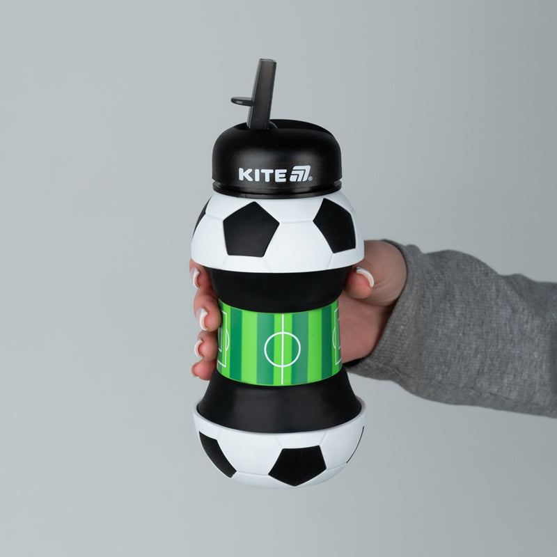 Силіконова пляшка для води Kite K26-1272-1, 550 мл, чорно-біла