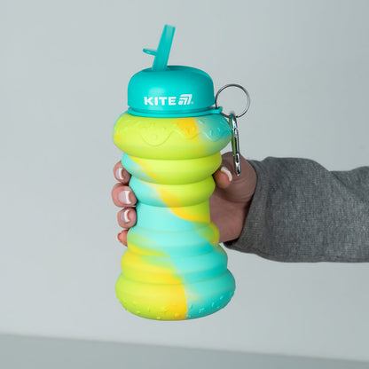 Силіконова пляшка для води Kite K26-1271-1, 600 мл, бірюзова