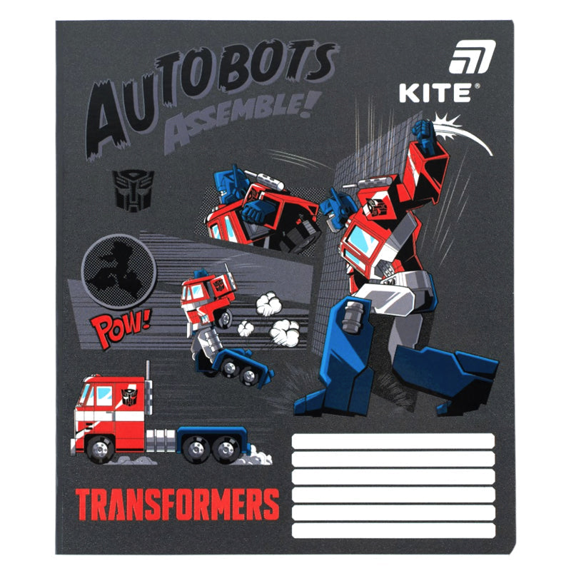 Зошит шкільний Kite Transformers TF26-232, 12 аркушів, клітинка