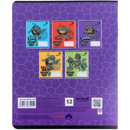 Зошит шкільний Kite Ninjia Turtles NT26-234, 12 аркушів, лінія