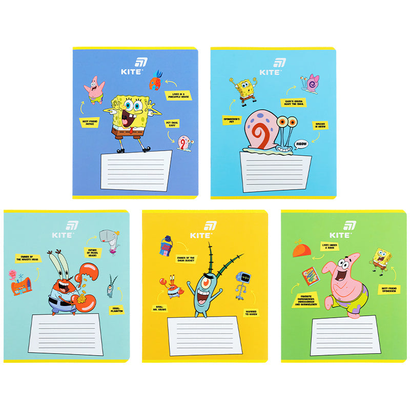 Зошит шкільний Kite Sponge Bob SB26-234, 12 аркушів, лінія