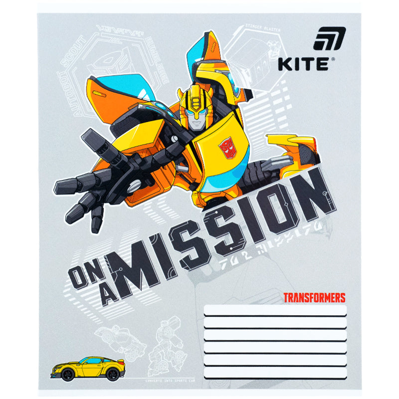 Зошит шкільний Kite Transformers TF26-235, 12 аркушів, коса лінія