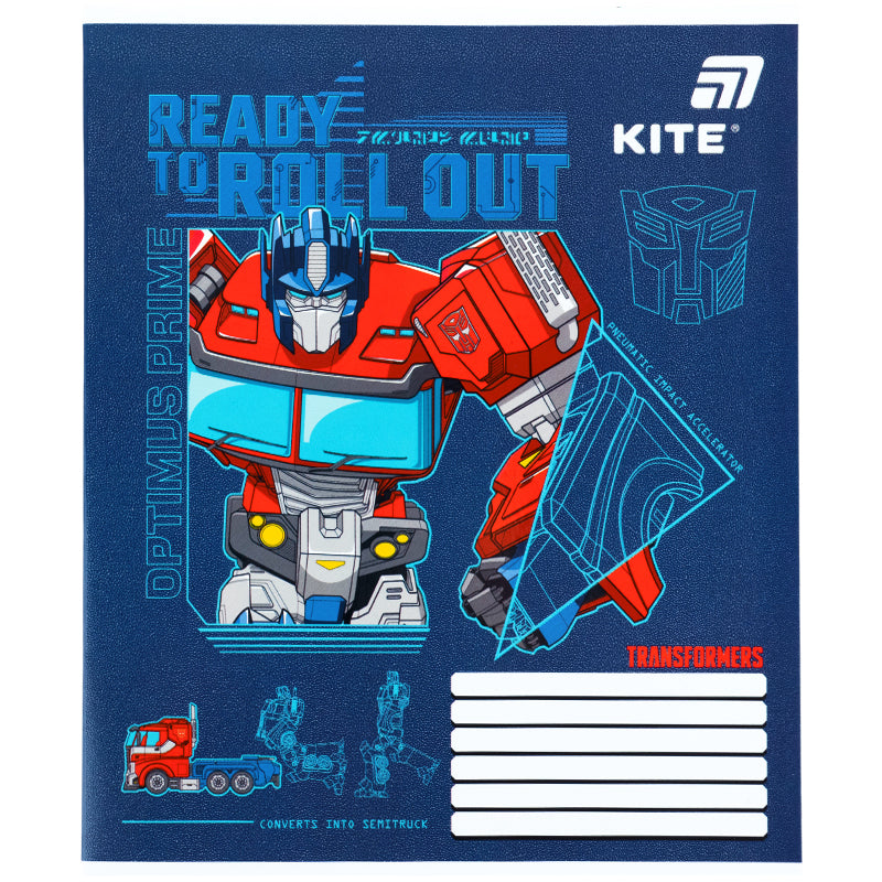 Зошит шкільний Kite Transformers TF26-235, 12 аркушів, коса лінія