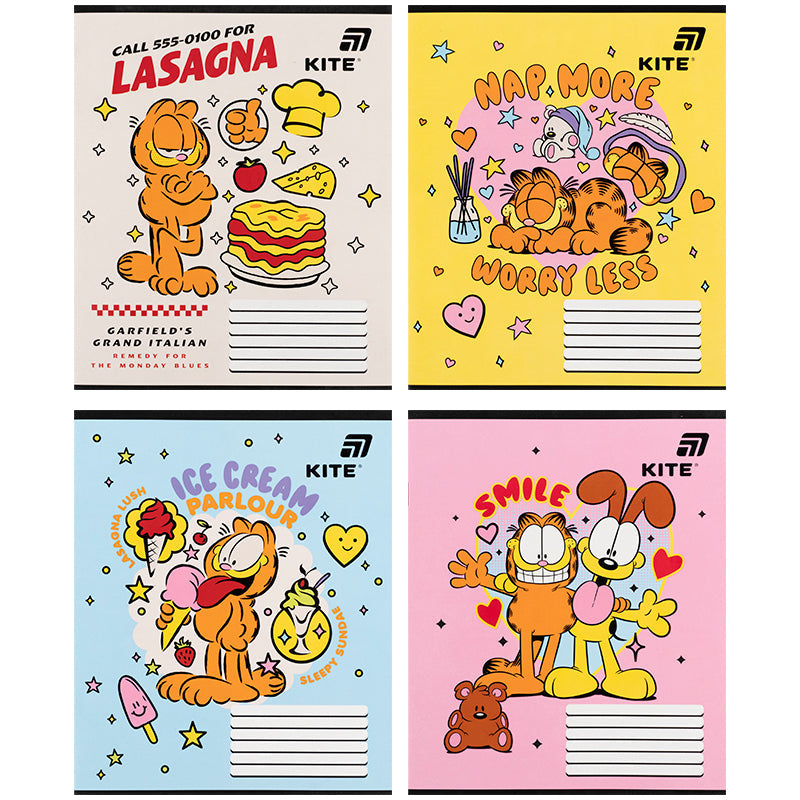 Зошит шкільний Kite Garfield GF26-235, 12 аркушів, коса лінія
