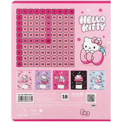 Зошит шкільний Kite Hello Kitty HK26-236-1, 18 аркушів, клітинка